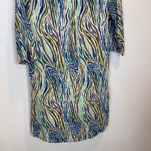 Soft Surroundings Multicolor Wave Pattern Long Sleeve Dress - Picture 10 of 11